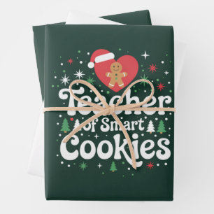 Christmas Teacher Of Smart Cookies  Wrapping Paper Sheet