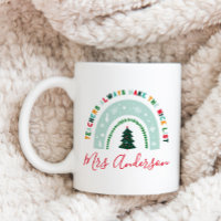 Christmas teacher rainbow nice list cute gift