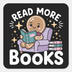 Christmas Teacher Read More Books Funny  Square Sticker