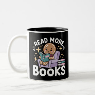 Christmas Teacher Read More Books Funny  Two-Tone Coffee Mug