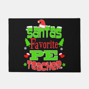 Christmas Teacher Santas Favourite PE Gift Doormat