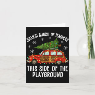 Christmas Teacher Squad Festive Car Tree Lights Xm Card