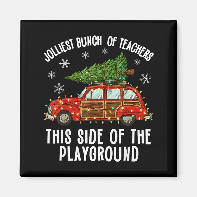 Christmas Teacher Squad Festive Car Tree Lights Xm Magnet (Front)