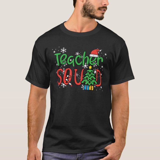 Christmas Teacher Squad Funny Xmas Teachers Crew M T-Shirt (Front)