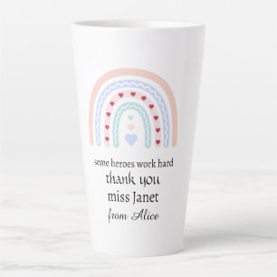Christmas Teacher Thank You personalised Hero Gift Latte Mug