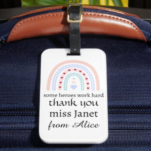 Christmas Teacher Thank You personalised Hero Gift Luggage Tag