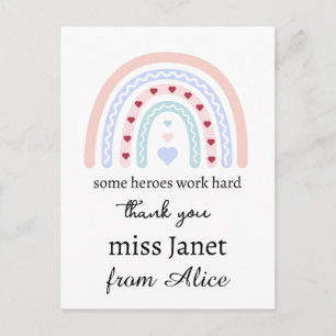 Christmas Teacher Thank You personalised Hero Gift Postcard