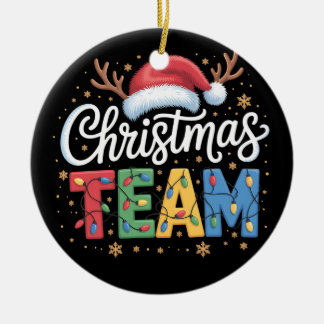 Christmas Team Family Group Matching Crew Squad Ceramic Tree Decoration