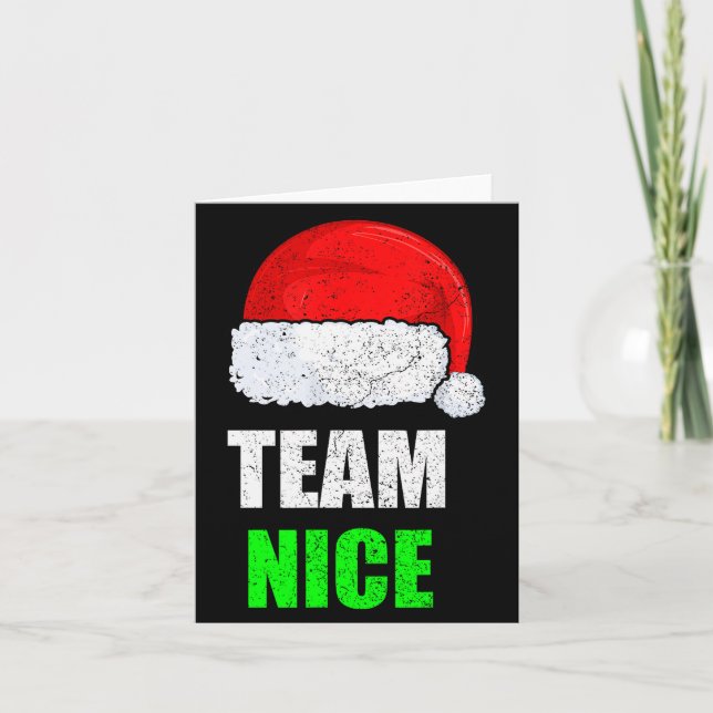 Christmas Team Nice Shirt, Matching Family Pajama, Card (Front)
