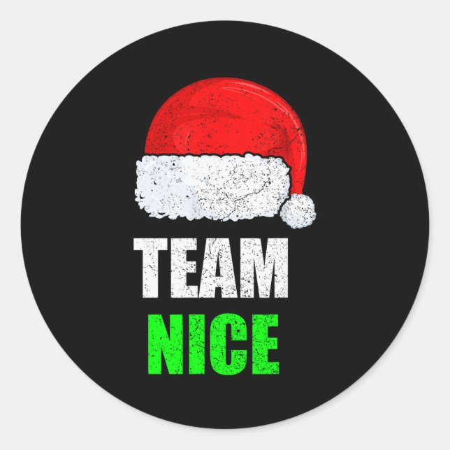 Christmas Team Nice Shirt, Matching Family Pajama, Classic Round Sticker (Front)