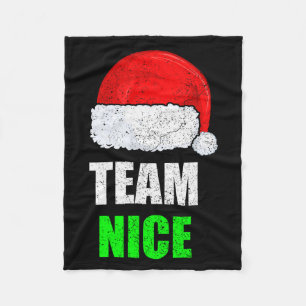 Christmas Team Nice Shirt, Matching Family Pajama, Fleece Blanket