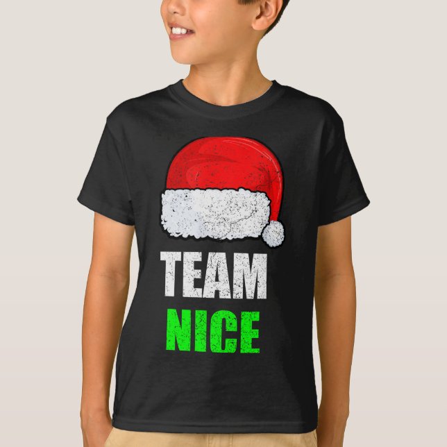 Christmas Team Nice Shirt, Matching Family Pajama, T-Shirt (Front)