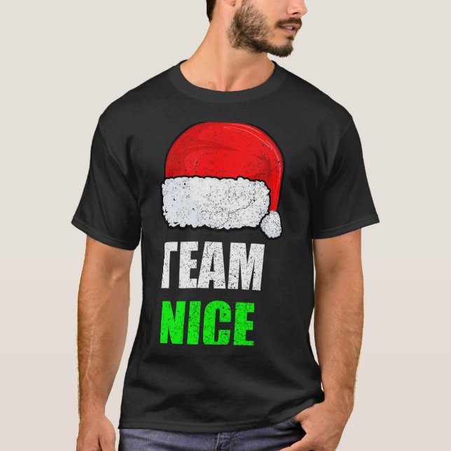 Christmas Team Nice Shirt, Matching Family Pajama, T-Shirt (Front)