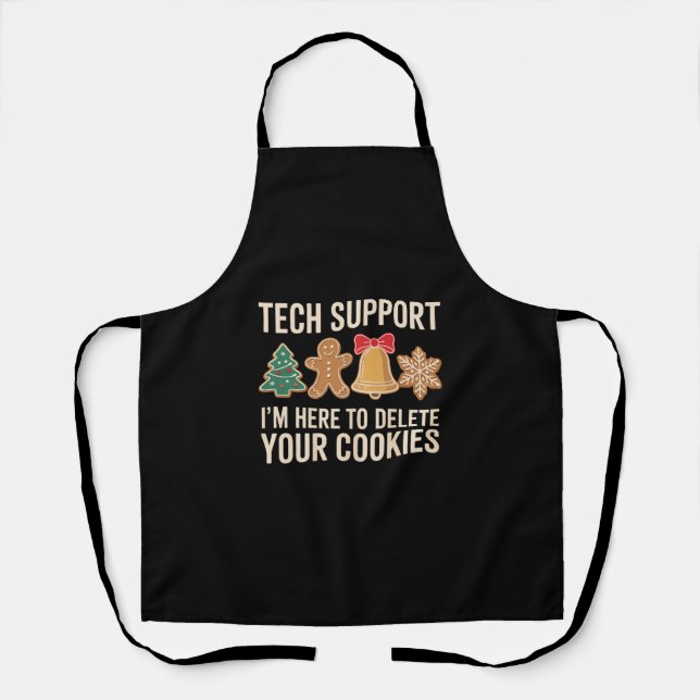 Christmas Tech Support Here To Delete Cookies Xmas Apron (Front)