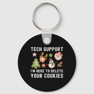 Christmas Tech-support Here To Delete Cookies Xmas Key Ring