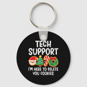 Christmas Tech Support Here To Delete Cookies Xmas Key Ring