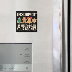Christmas Tech Support Here To Delete Cookies Xmas Magnet