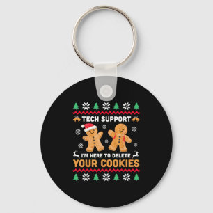 Christmas Tech Suprt Here To Delete Cookie Xmas Me Key Ring
