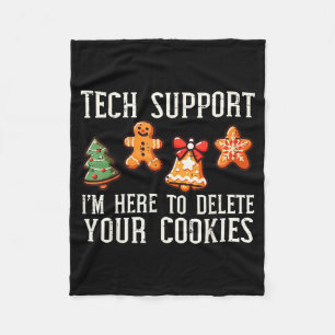 Christmas Tech Suprt Here To Delete Cookies Xmas M Fleece Blanket