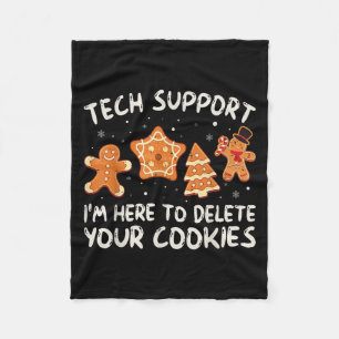Christmas Tech Suprt Here To Delete Cookies Xmas M Fleece Blanket
