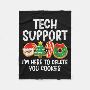 Christmas Tech Suprt Here To Delete Cookies Xmas M Fleece Blanket