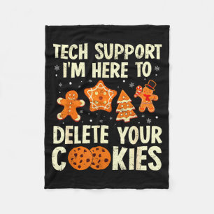 Christmas Tech Suprt Here To Delete Cookies Xmas M Fleece Blanket