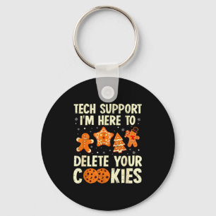 Christmas Tech Suprt Here To Delete Cookies Xmas M Key Ring