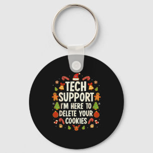 Christmas Tech Suprt Here To Delete Cookies Xmas M Key Ring