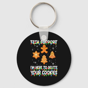 Christmas Tech Suprt Here To Delete Cookies Xmas M Key Ring