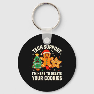 Christmas Tech Suprt Here To Delete Cookies Xmas M Key Ring