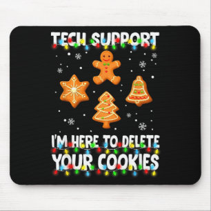 Christmas Tech Suprt Here To Delete Cookies Xmas M Mouse Mat