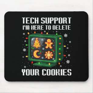 Christmas Tech Suprt Here To Delete Cookies Xmas M Mouse Mat
