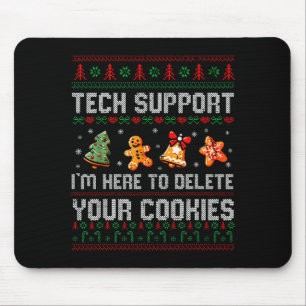 Christmas Tech Suprt Here To Delete Cookies Xmas M Mouse Mat