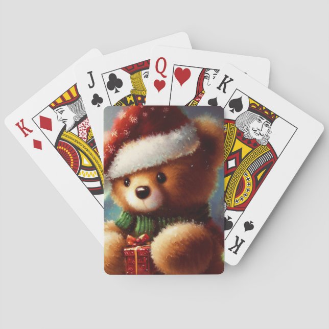Christmas Teddy Bear (2) Playing Cards (Back)
