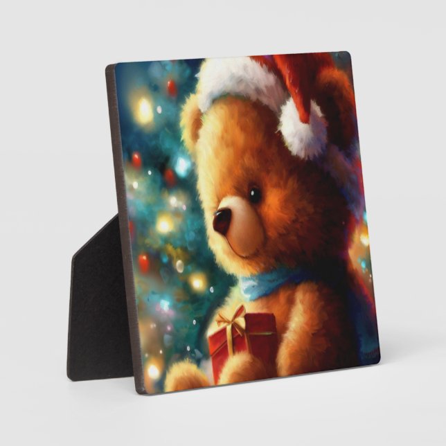 Christmas Teddy Bear 3 Plaque (Front)
