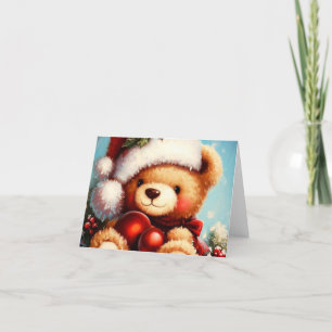Christmas Teddy Bear 4 Holiday Card