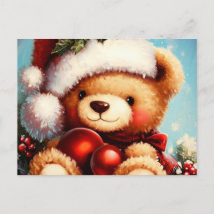 Christmas Teddy Bear 4 Holiday Postcard