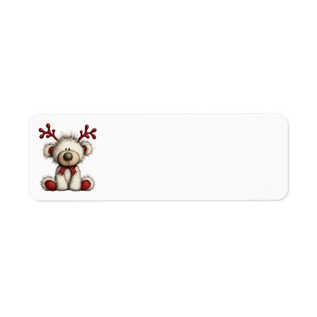 Christmas Teddy Bear Address Labels (Front)