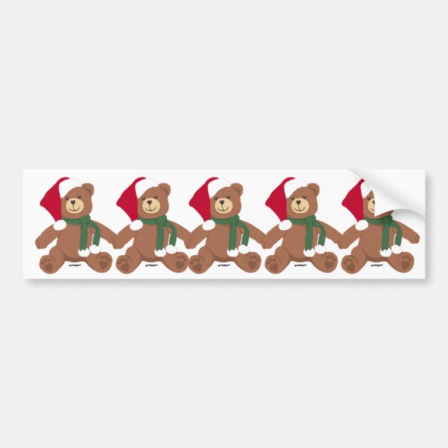 Christmas Teddy Bear Bumper Sticker (Front)