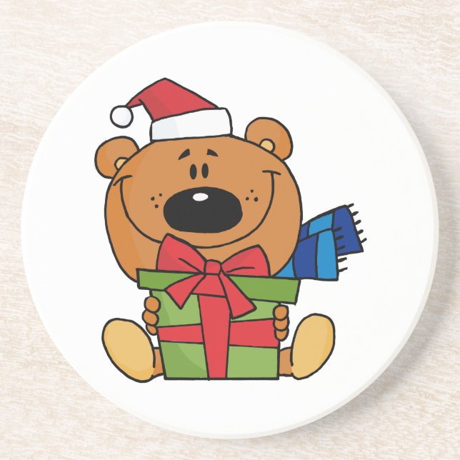 Christmas Teddy Bear Coaster (Front)