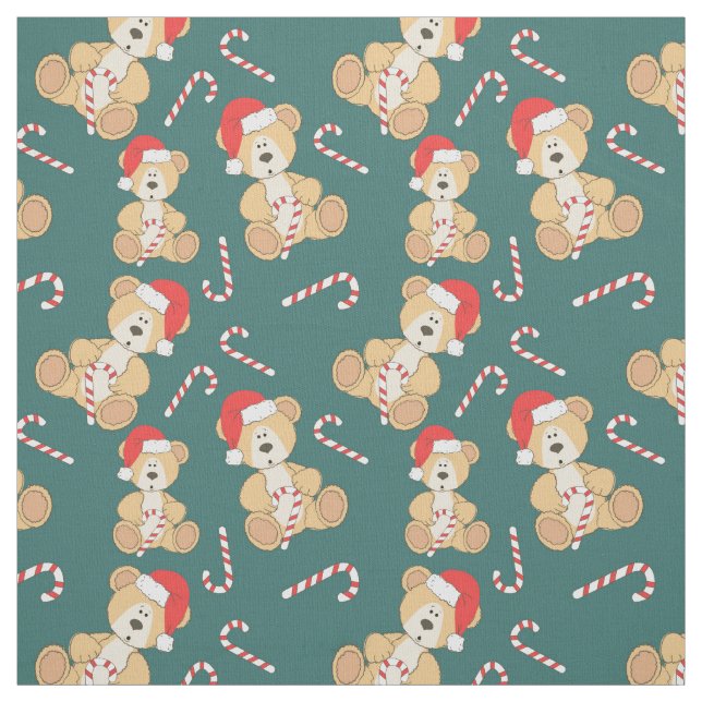 Christmas Teddy Bear Fabric (Swatch)