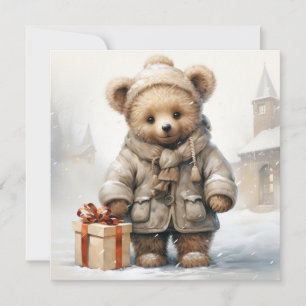 Christmas Teddy Bear Greeting Card