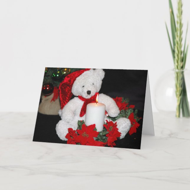 Christmas Teddy Bear Greeting Card (Front)