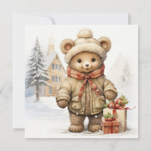 Christmas Teddy Bear Greeting Card