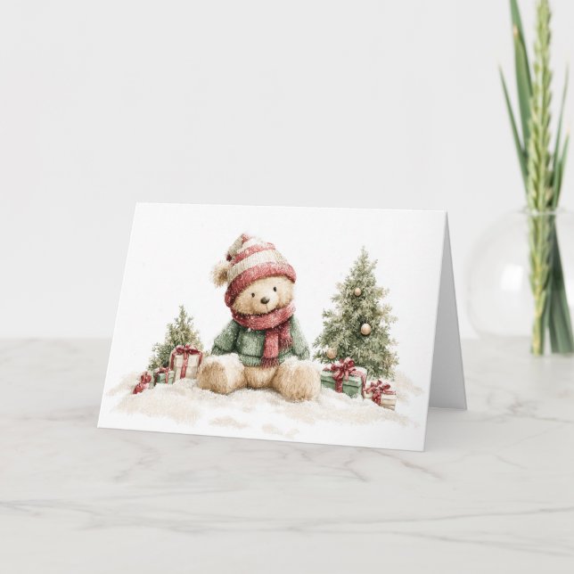 Christmas Teddy Bear Holiday Card (Front)