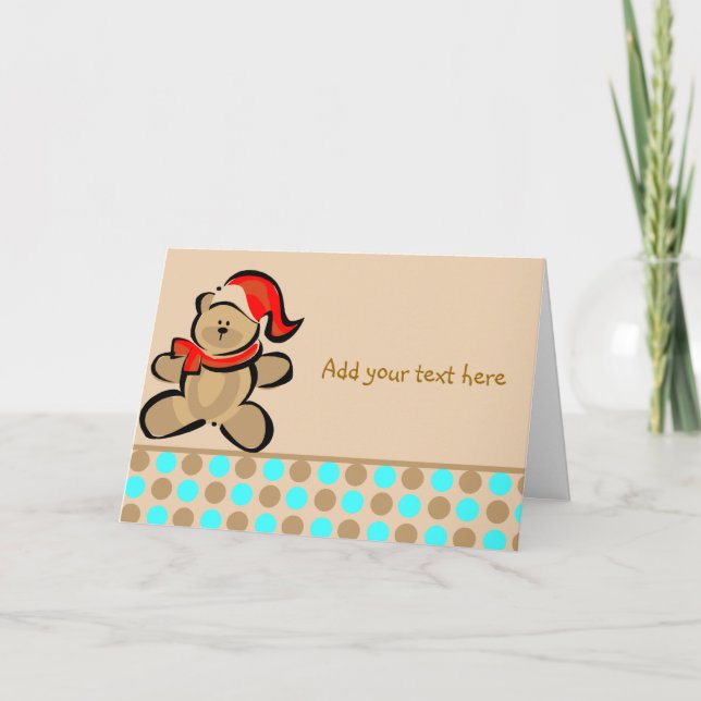 Christmas Teddy Bear Holiday Card (Front)
