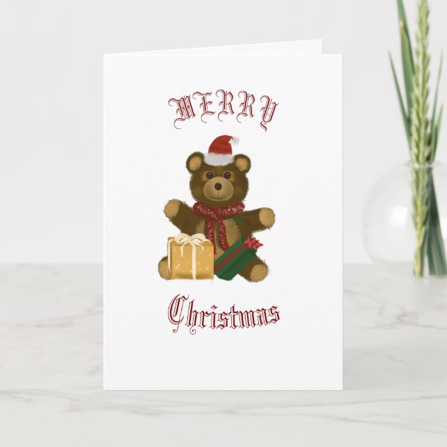 Christmas Teddy Bear Holiday Card (Front)