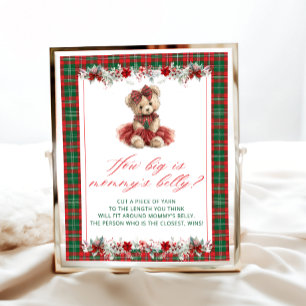 Christmas Teddy Bear How Big is Mommy's Belly Poster