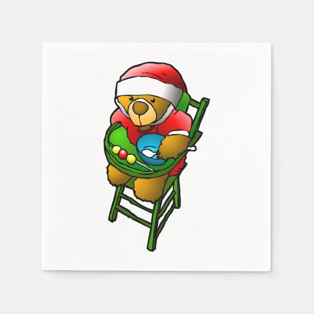 Christmas Teddy Bear Napkin (Front)