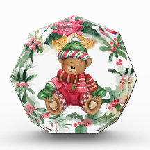 Christmas Teddy Bear Photo Block